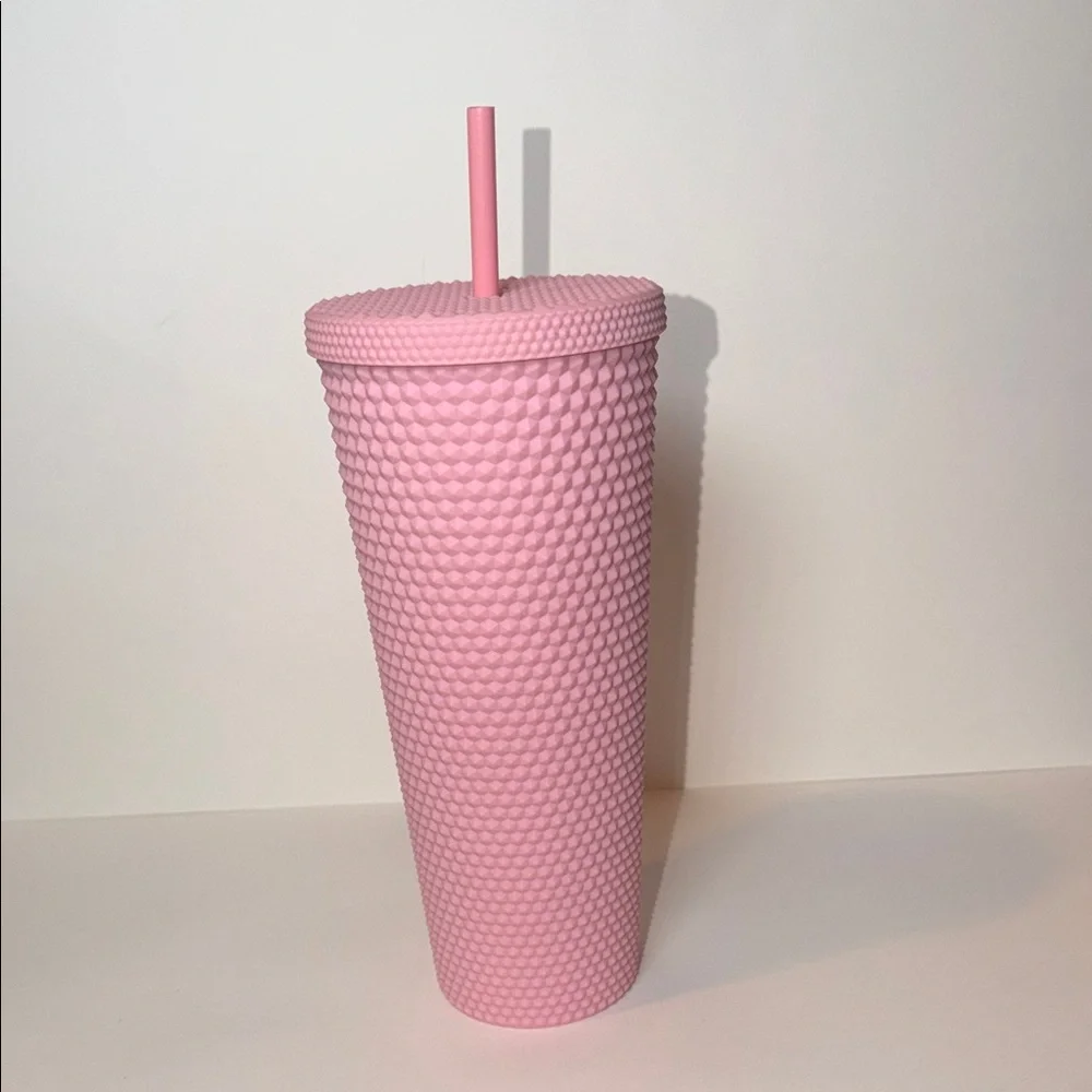 NWT Starbucks Singapore Twinkle Matte Powder Pink Studded Tumbler Cold Cup Rare